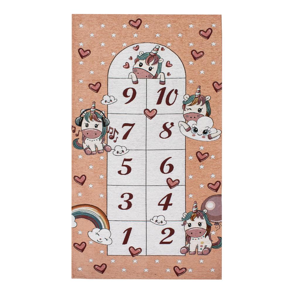 Tappeto Arredo E Gioco Antiscivolo Per Cameretta Bambini Disegno Unicorni 115x175 Rosa Anitco - Foto 1