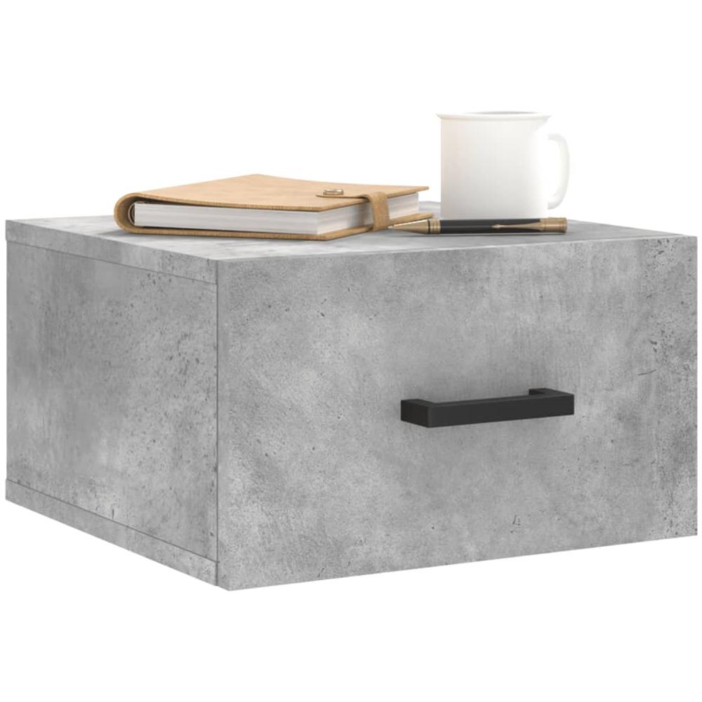 Comodini A Muro 2 Pz Grigio Cemento 35x35x20 Cm - Foto 3