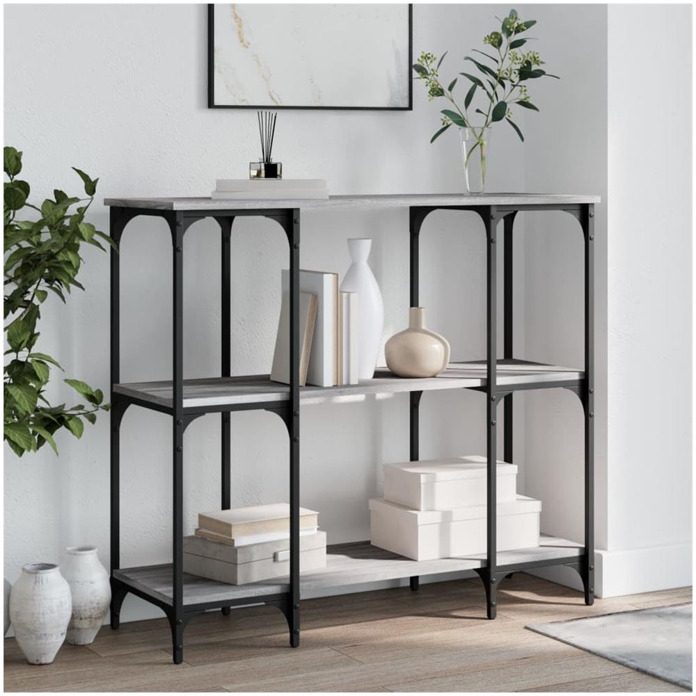 Tavolino Consolle Grigio Sonoma 102x35x90 Cm Legno Multistrato - Foto 1