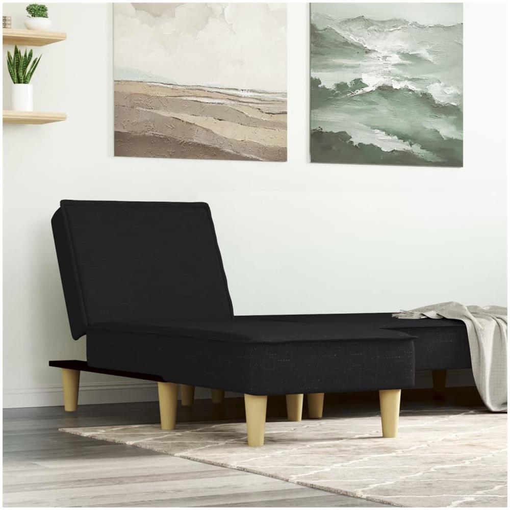 Chaise Longue In Tessuto Nero - Foto 1