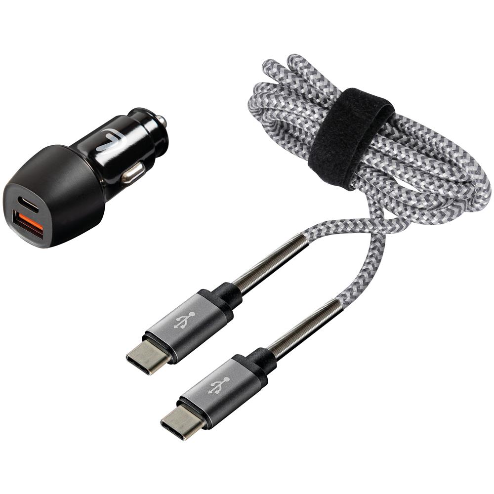 Kit 2 In 1 Type-c Pro - Pd / Qc 3.0 - 18w - 12/24v - Foto 1