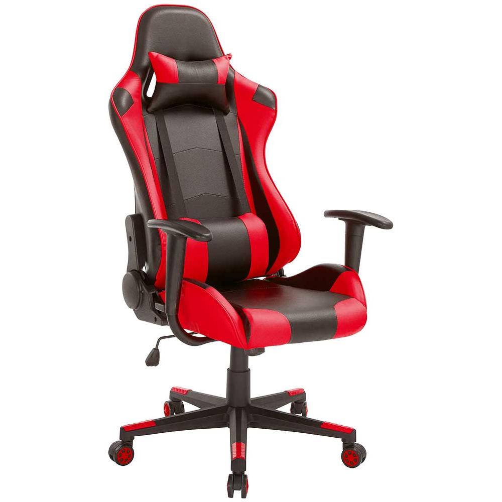 Sedia Poltrona Gaming Scrivania Ufficio Casa Reclinabile Girevole Direzionale Red - Foto 1