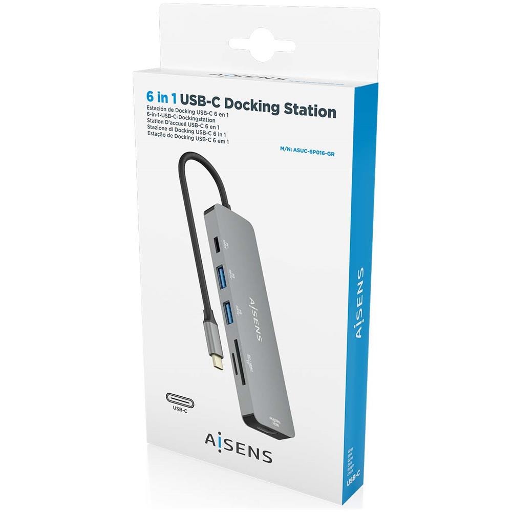 ASUC-6P016-GR replicatore di porte e docking station per laptop Cablato USB 3.2 Gen 1 (3.1 Gen 1) Type-C Grigio - Foto 7