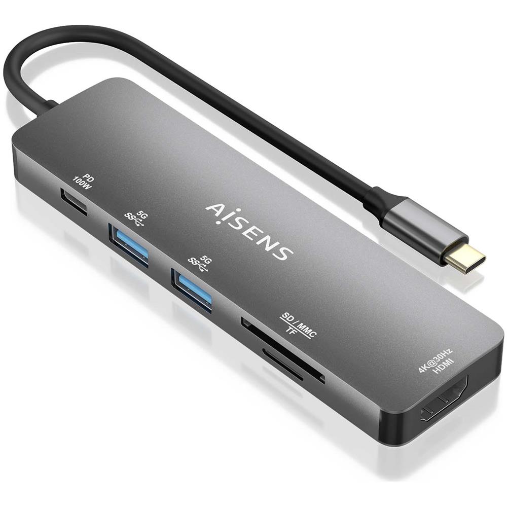 ASUC-6P016-GR replicatore di porte e docking station per laptop Cablato USB 3.2 Gen 1 (3.1 Gen 1) Type-C Grigio - Foto 1