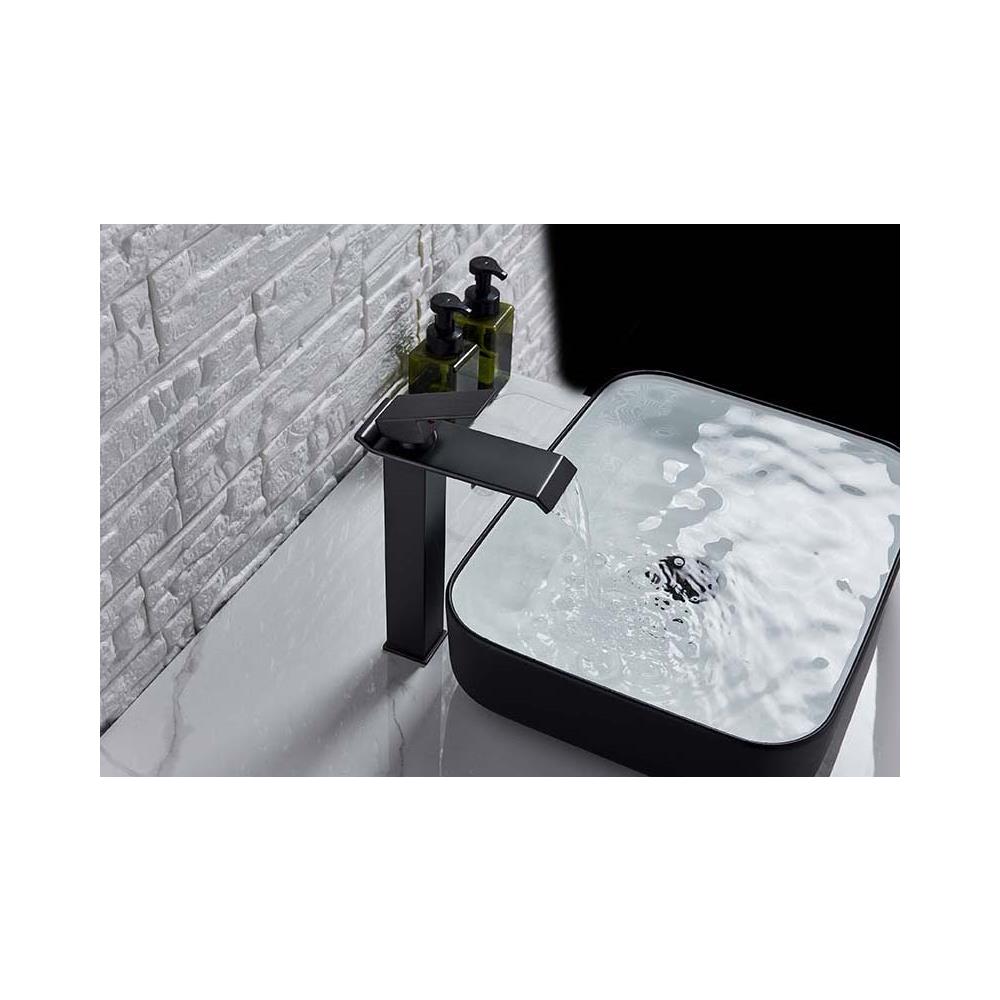 Rubinetto per lavabo da bagno, Blackswan, tipo M114, modello nero opaco, misura 30,6 cm - Foto 4