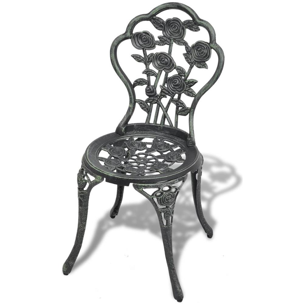 Sedie da Bistrot 2 pz in Alluminio Pressofuso Verde - Foto 2