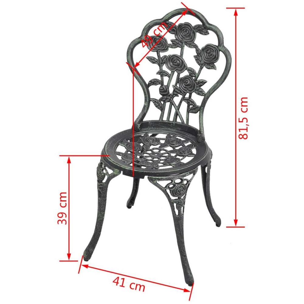 Sedie da Bistrot 2 pz in Alluminio Pressofuso Verde - Foto 6