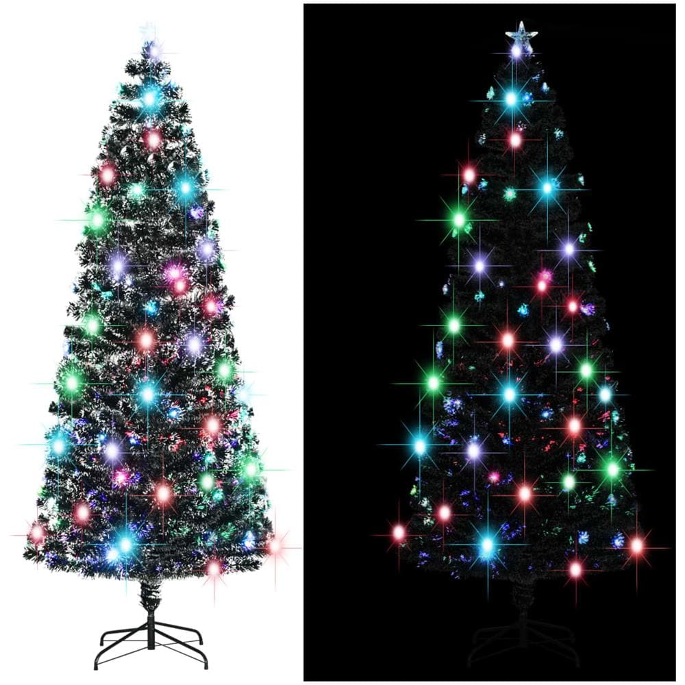 Albero di Natale Preilluminato con Supporto 240 cm Fibra Ottica - Foto 1