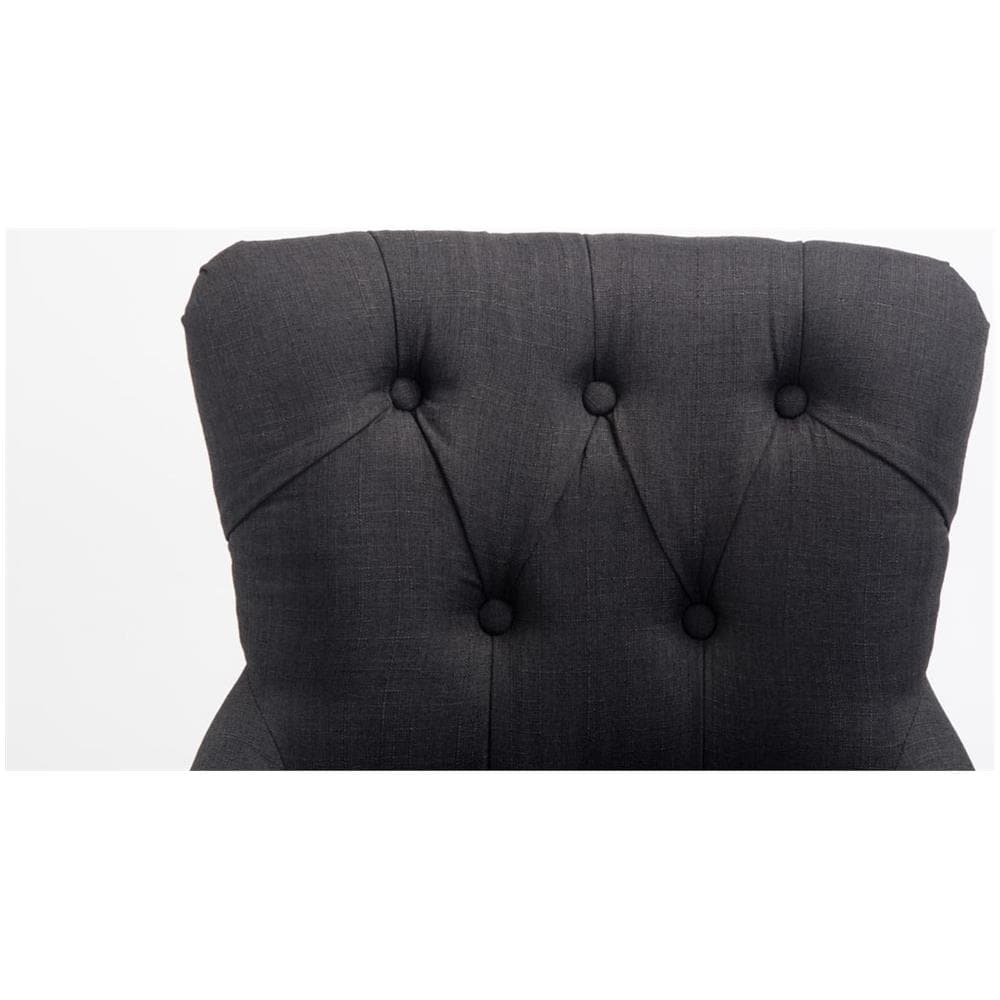 Sgabello Design Chesterfield Lakewood Antico-Scuro I Sgabello Alto Vintage in Tessuto I Sgabello Bar Design in Legno H 74 CM Grigio Scuro - Foto 5