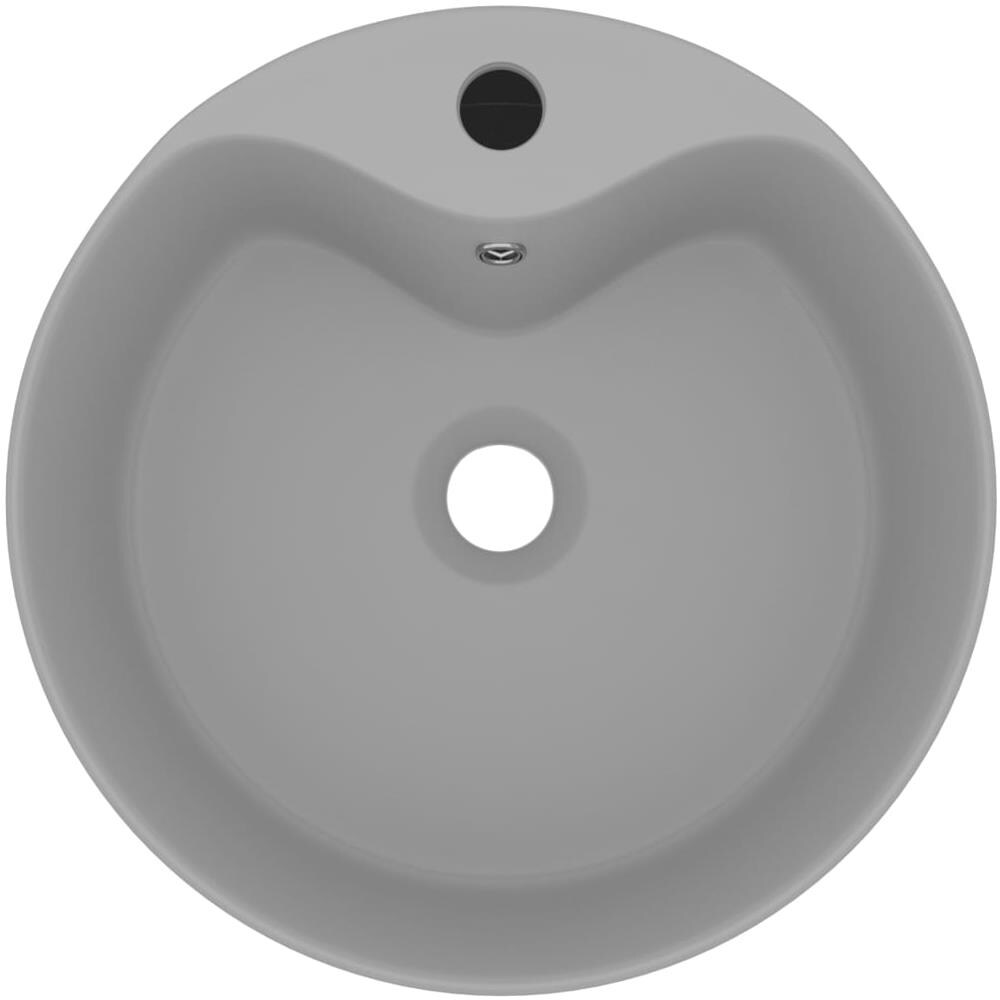 Lavandino con Troppopieno Grigio Chiaro Opaco 36x13 cm Ceramica - Foto 2