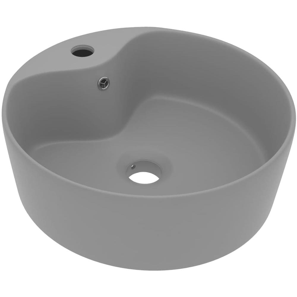 Lavandino con Troppopieno Grigio Chiaro Opaco 36x13 cm Ceramica - Foto 1