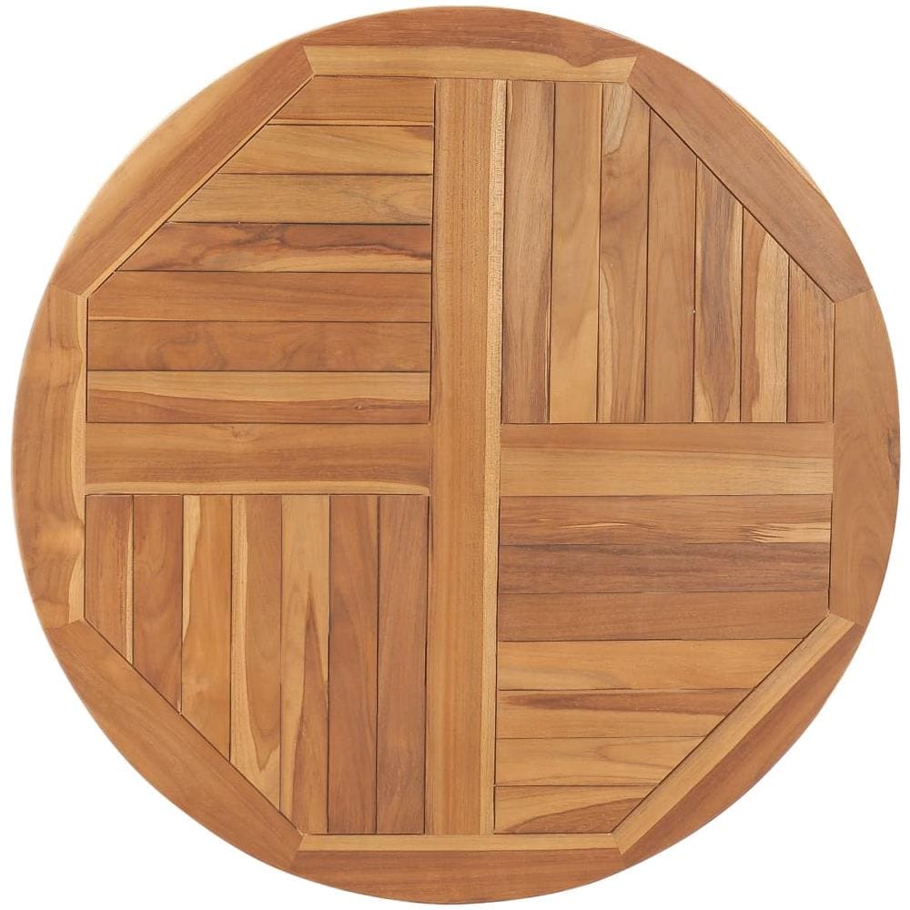 Piano Tavolo in Legno Massello di Teak Rotondo 2,5 cm 90 cm - Foto 2