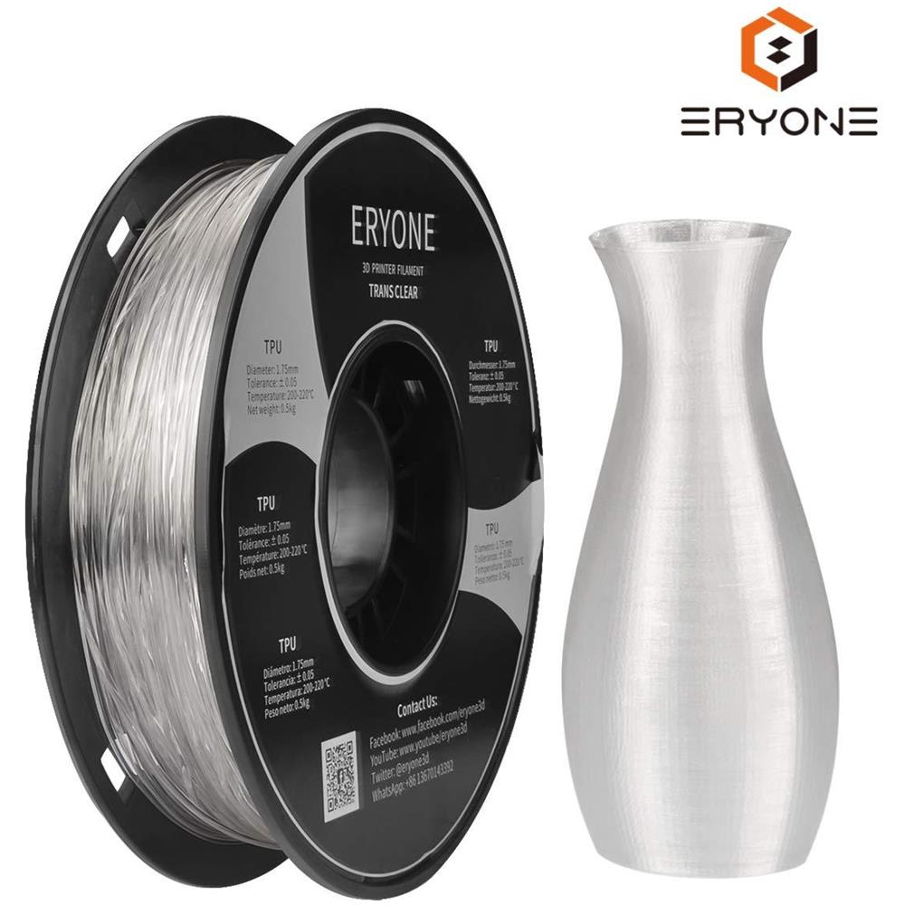 Filament Tpu 175 Millimetri Tpu Filamento 175 Millimetri La Stampa 3d Filamento Tpu Per Stampante 3d 0.5kg 1 Spool Trasparente - Foto 1