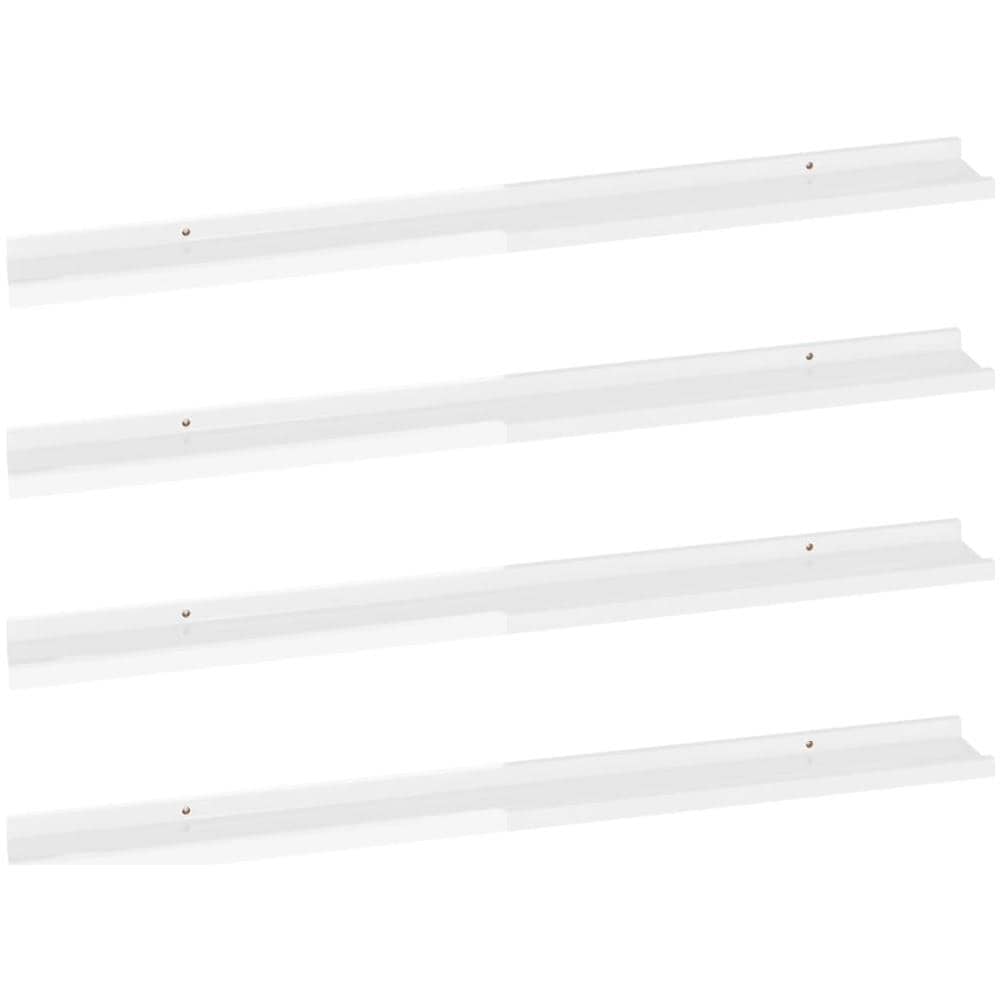 Mensole Da Parete 4 Pz Bianco Lucido 100x9x3 Cm - Foto 1