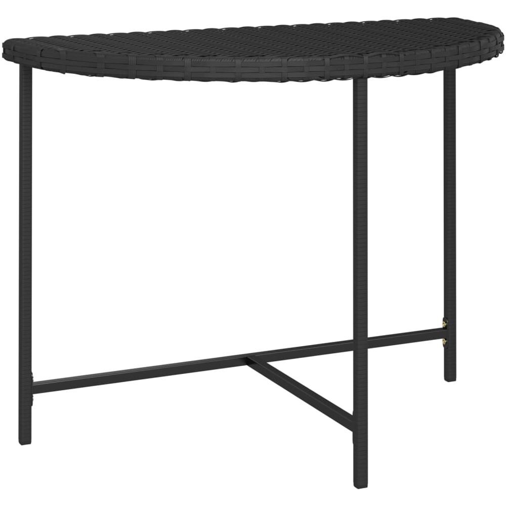 Tavolo Da Giardino Nero 100x50x75 Cm In Polyrattan - Foto 2