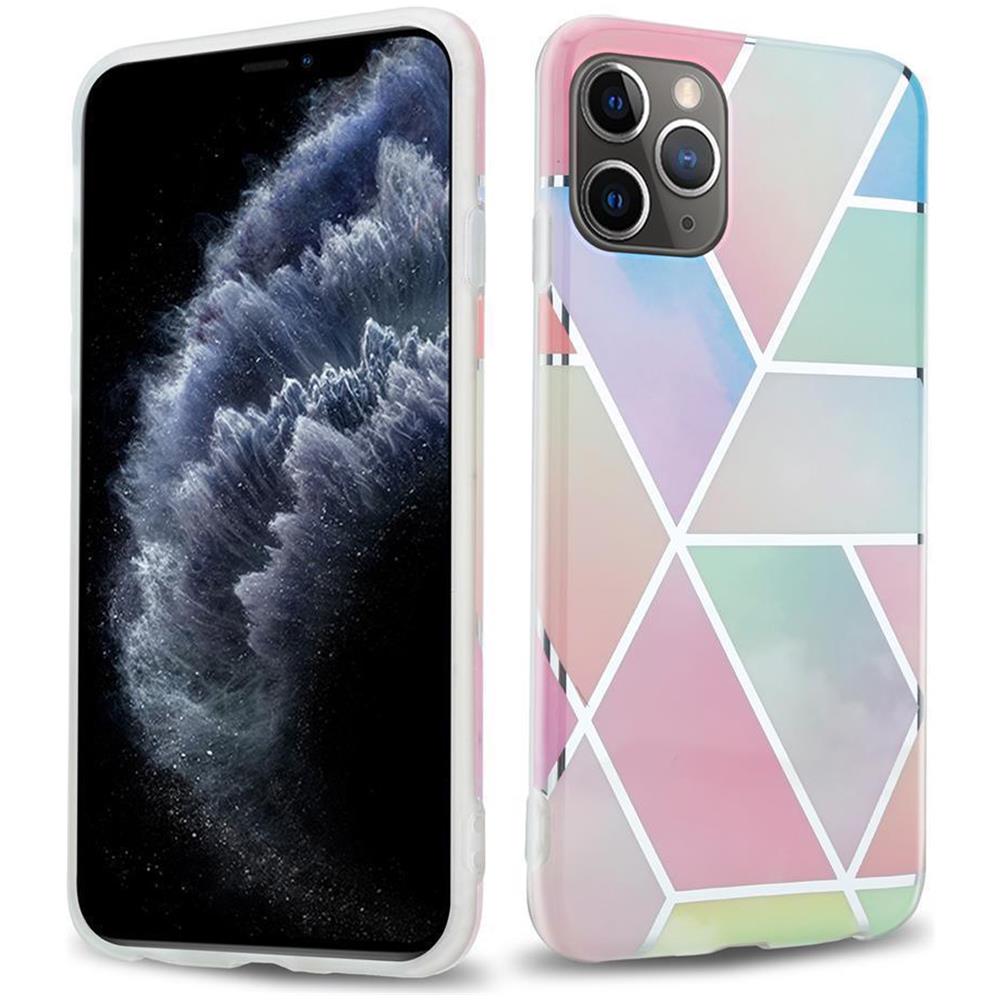 Custodia Compatibile Con Apple Iphone 11 Pro (xi Pro) In Marmo Arcobaleno No. 11 - Coperchio Protettivo In Silicone Tpu Con Motivo A Mosaico - Foto 1