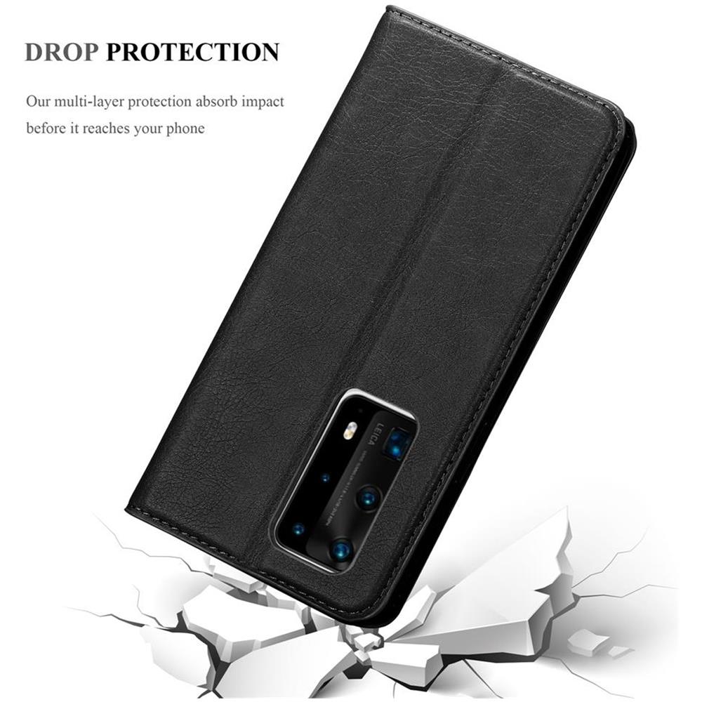 Custodia Compatibile Con Honor P40 Pro + In Nero Di Notte - Coperchio Protettiva Con Chiusura Magnetica, Funzione Stand E Tasca Per Le Carte - Foto 8