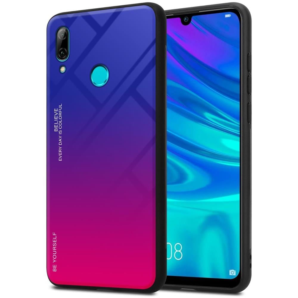 Custodia Compatibile Con Huawei P Smart 2019 In Viola - Rosso - Coperchio Protettivo Bicolore In Vetro Temperato E Silicone Tpu - Foto 1
