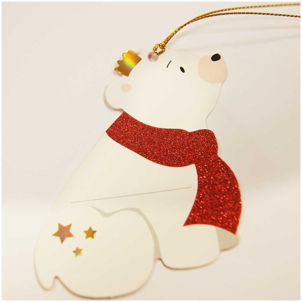 6 Etichette Regalo - Orsetti Bianchi Glitterati - Foto 1