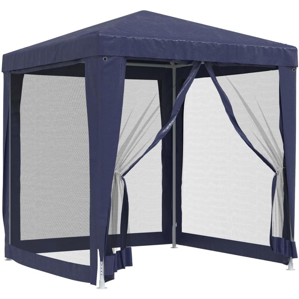 Tenda Per Feste Con 4 Pareti Laterali In Rete Blu 2x2 M Hdpe - Foto 2