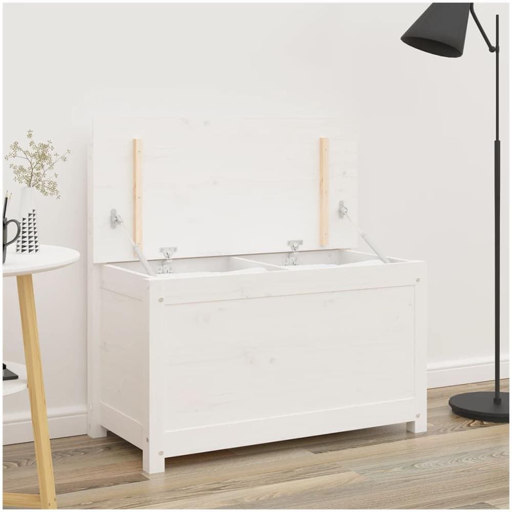 Panca Bianca 80x41x77 cm in Legno Massello di Pino - Foto 1