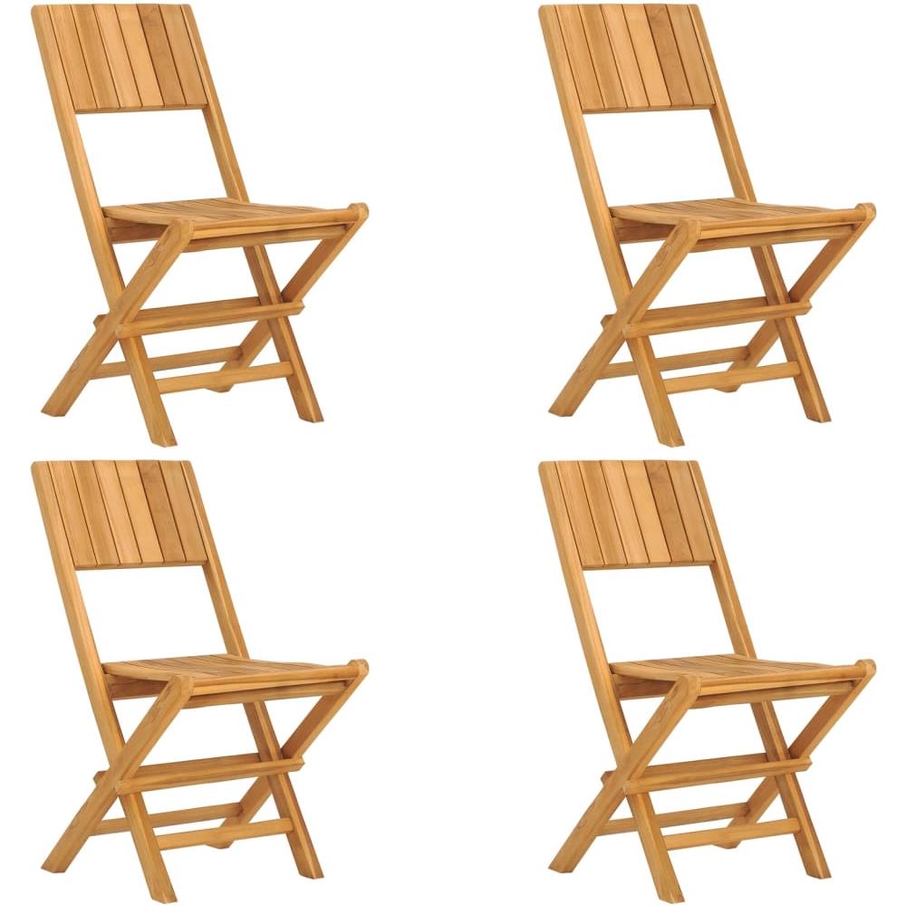 Sedie Da Giardino Pieghevoli 4pz 47x61x90cm Legno Massello Teak - Foto 2