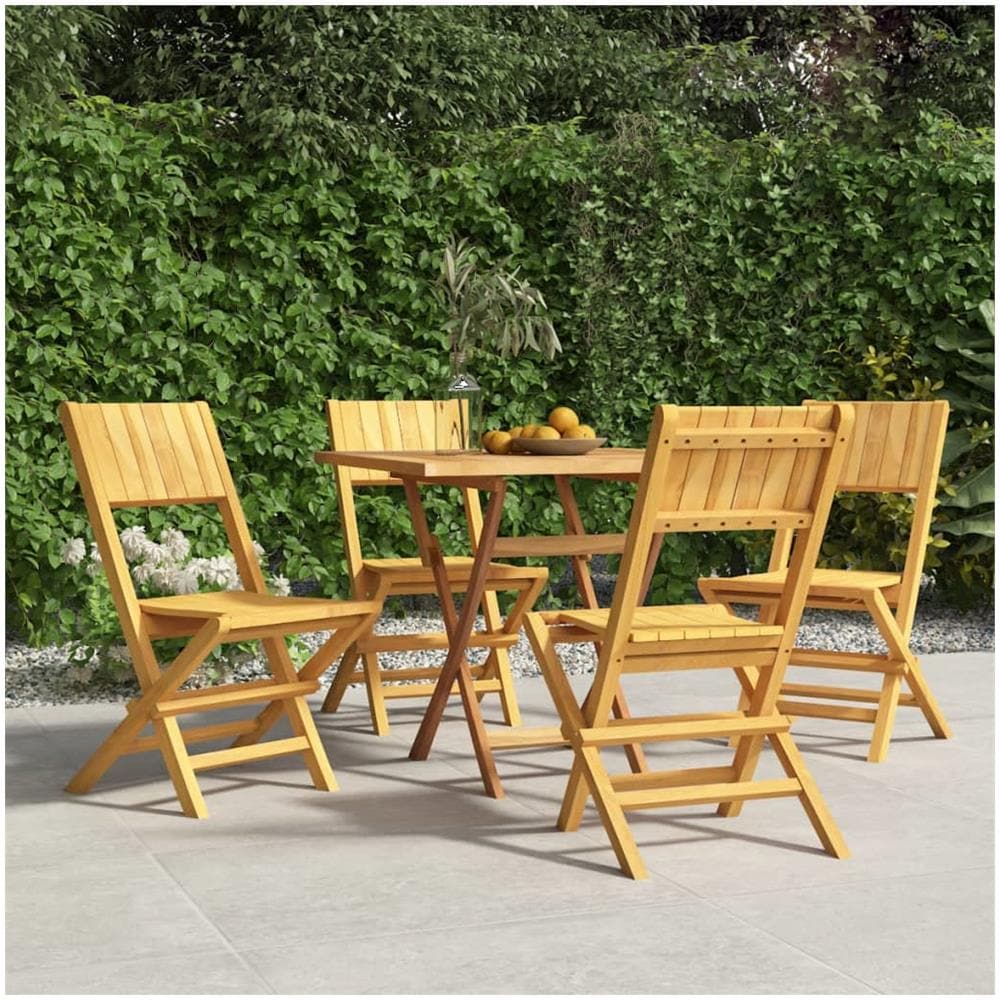 Sedie Da Giardino Pieghevoli 4pz 47x61x90cm Legno Massello Teak - Foto 1