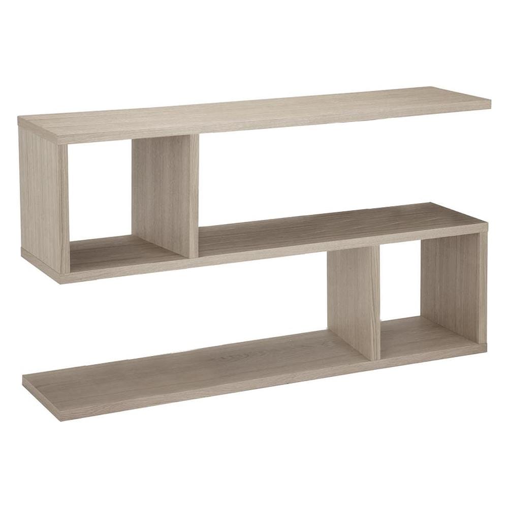 Libreria Bassa Design Moderna Scaffale 5 Ripiani 80x20x50cm Casa Ufficio Beige - Foto 5