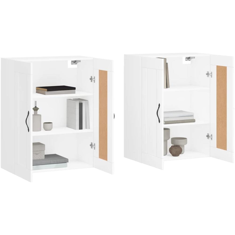 Armadietti A Parete 2 Pz Bianchi In Legno Multistrato - Foto 3