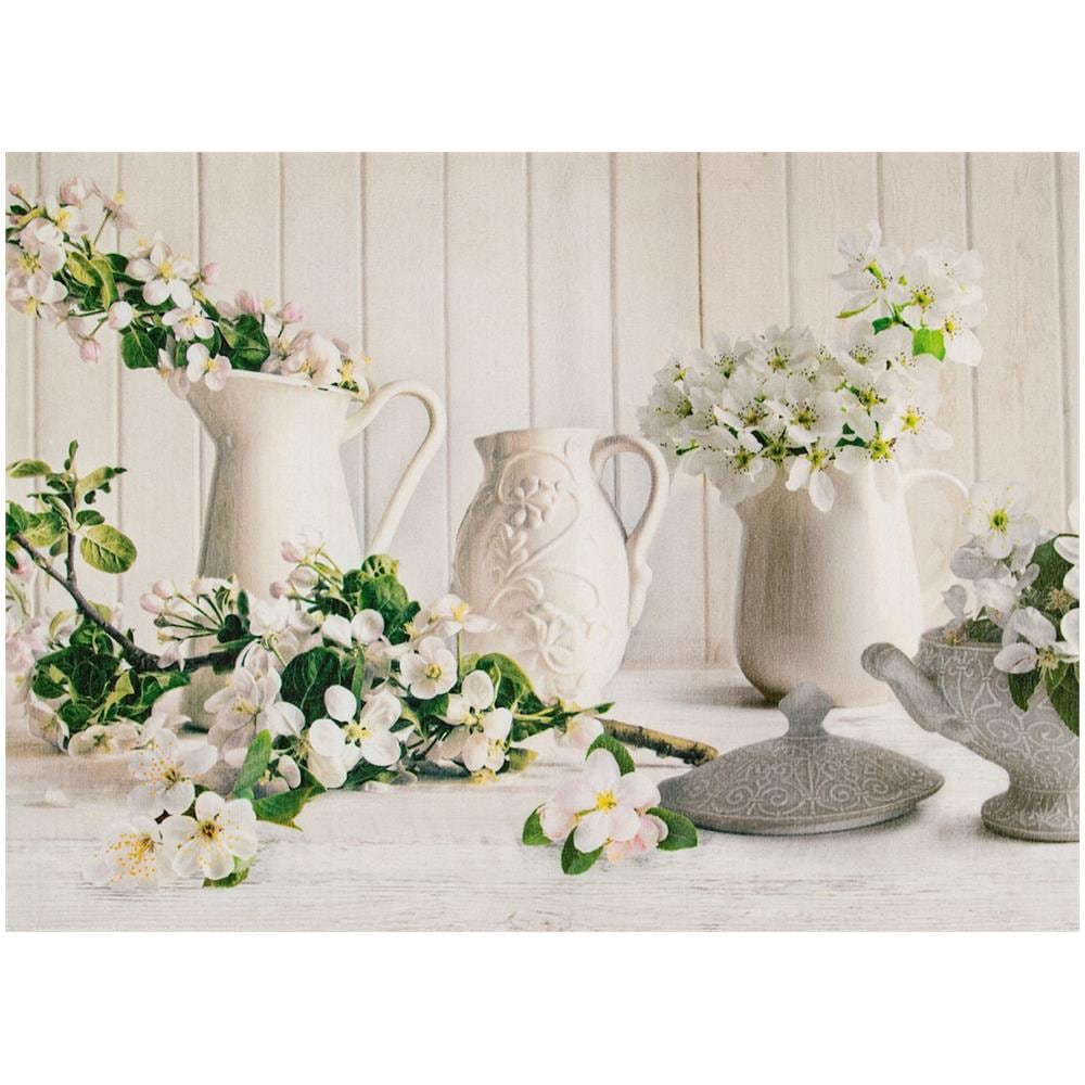 Tappeto Cucina Antiscivolo Stampa Digitale Emozioni Fantasie Floreali Vintage 58x240 Brocche - Foto 5