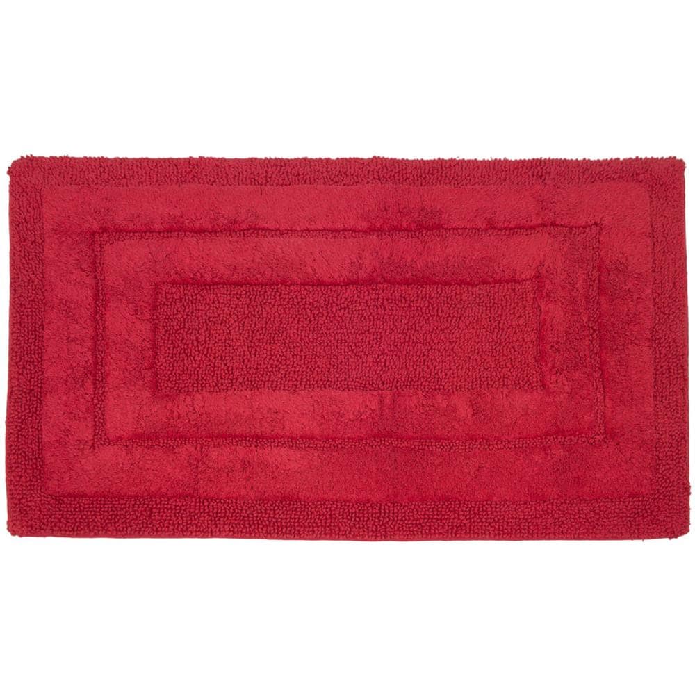 Tappeto Casa Bagno Cotone Spugna Morbida Tinta Unita Antiscivolo Sirio Carminio 55x130 Carminio - Foto 1