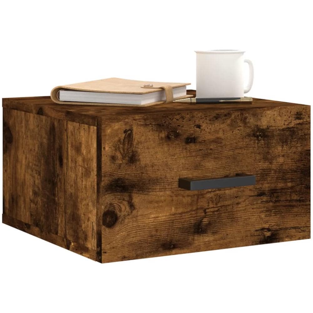 Comodini A Muro 2 Pz Rovere Fumo 35x35x20 Cm - Foto 3