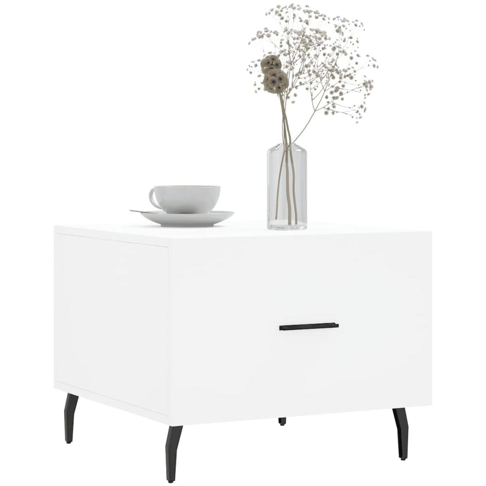 Tavolino Da Salotto Bianco 50x50x40 Cm In Legno Multistrato - Foto 3