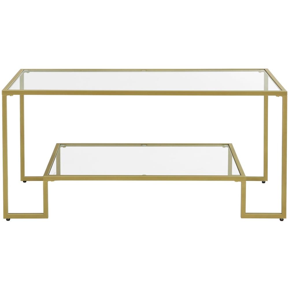 Tavolino da caffè TABLE con piano in vetro dorato per soggiorno - Foto 1