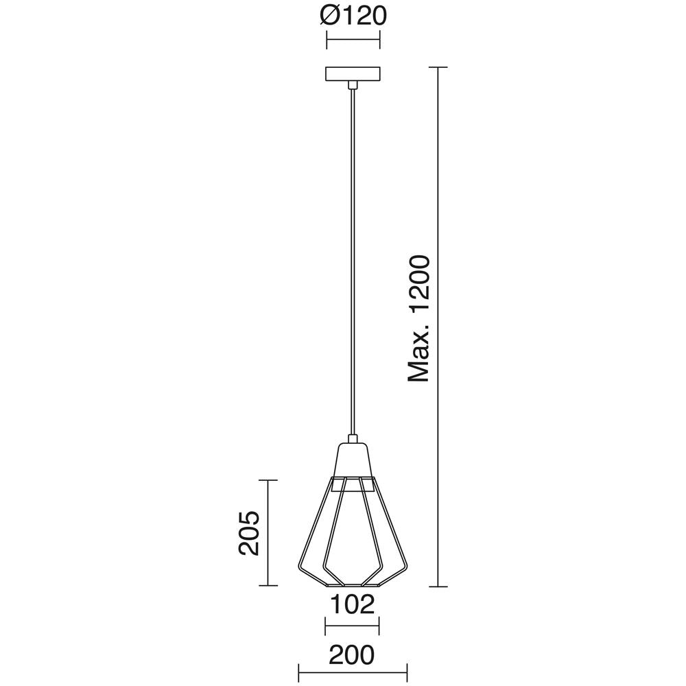 Lampadario Elga Con Paralume A Gabbia - Foto 2