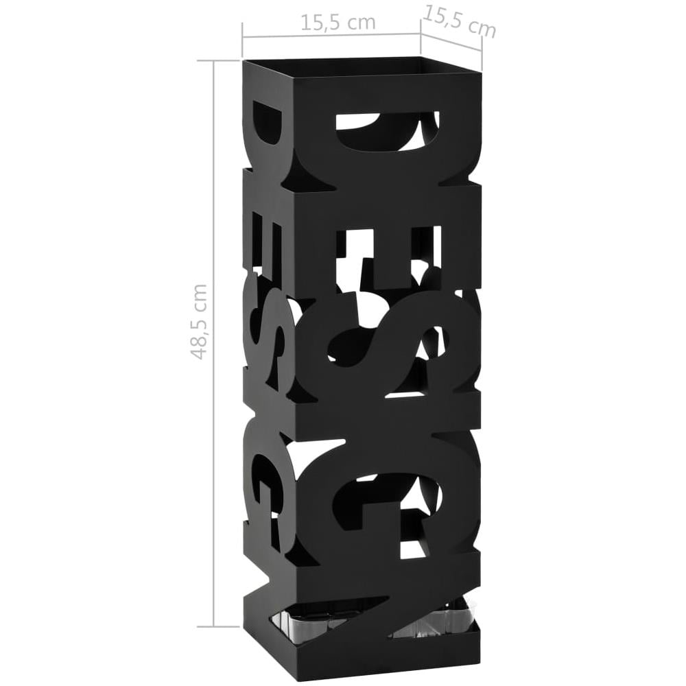 Porta Ombrelli Design In Acciaio Nero - Foto 5