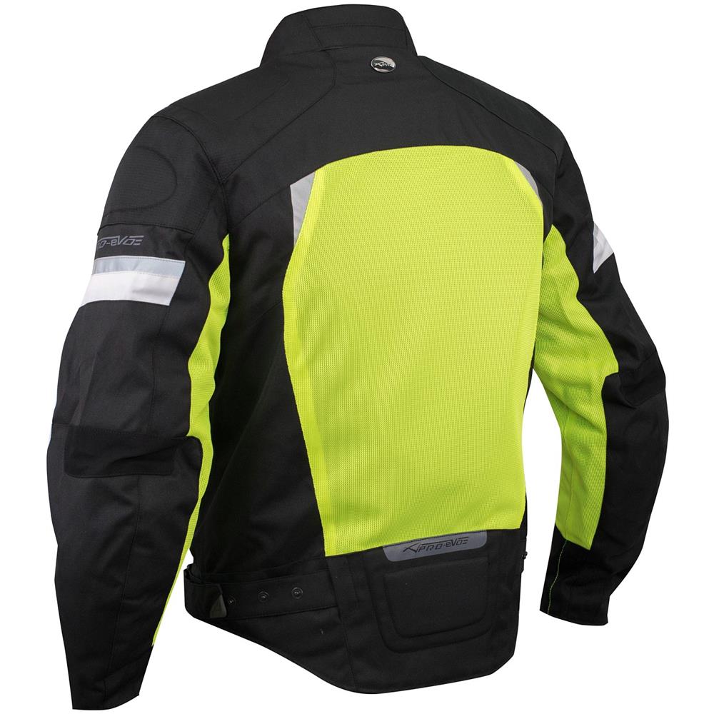 Giacca Moto Estiva Tessuto Rete Mesh Traspirante Protezioni Ce Fluo L - Foto 2