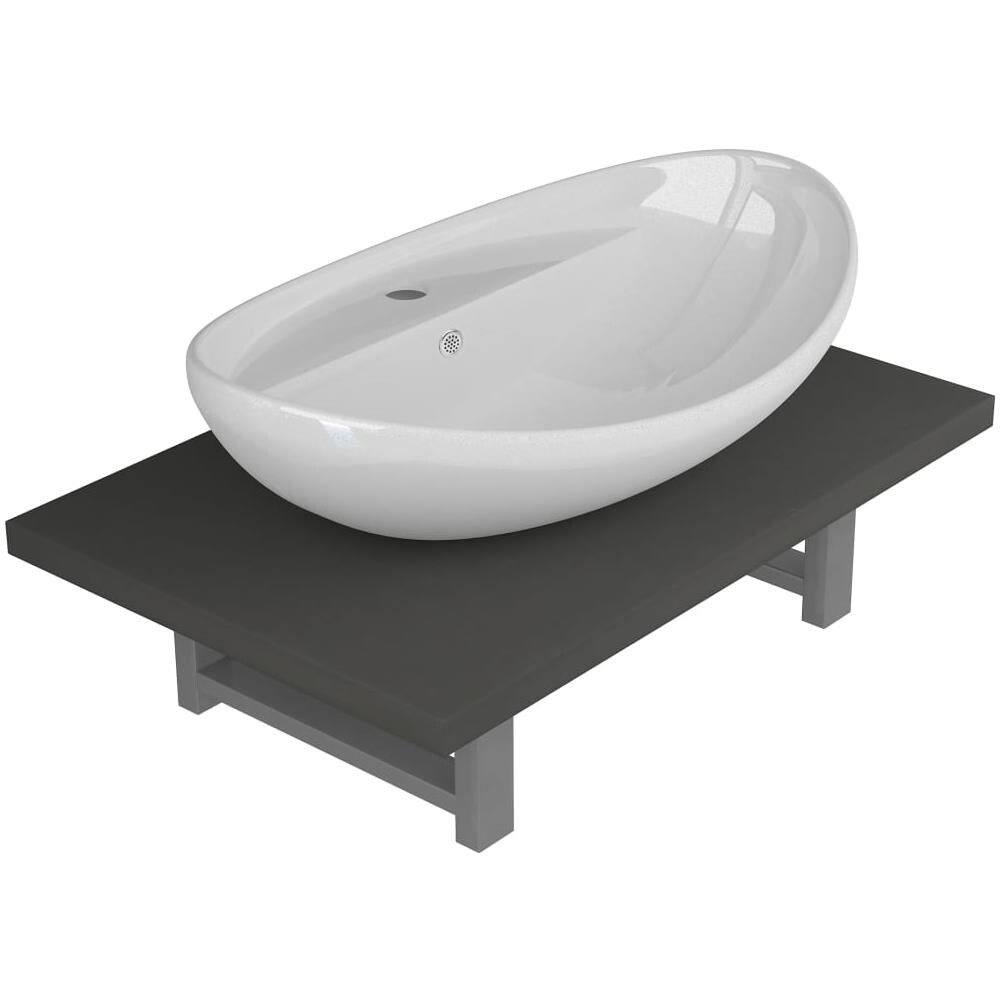 Set Mobili Da Bagno 2 Pz Ceramica Grigio - Foto 1