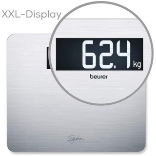 Beurer GS10 Bilancia Pesapersona Digitale In Vetro Con Effetto Glitter, Portata 180kg, Colore Silver
