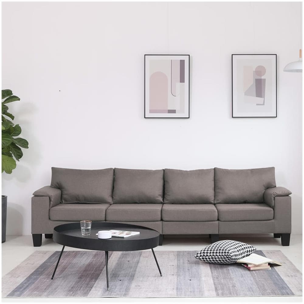 Divano A 4 Posti In Tessuto Grigio Talpa - Foto 1