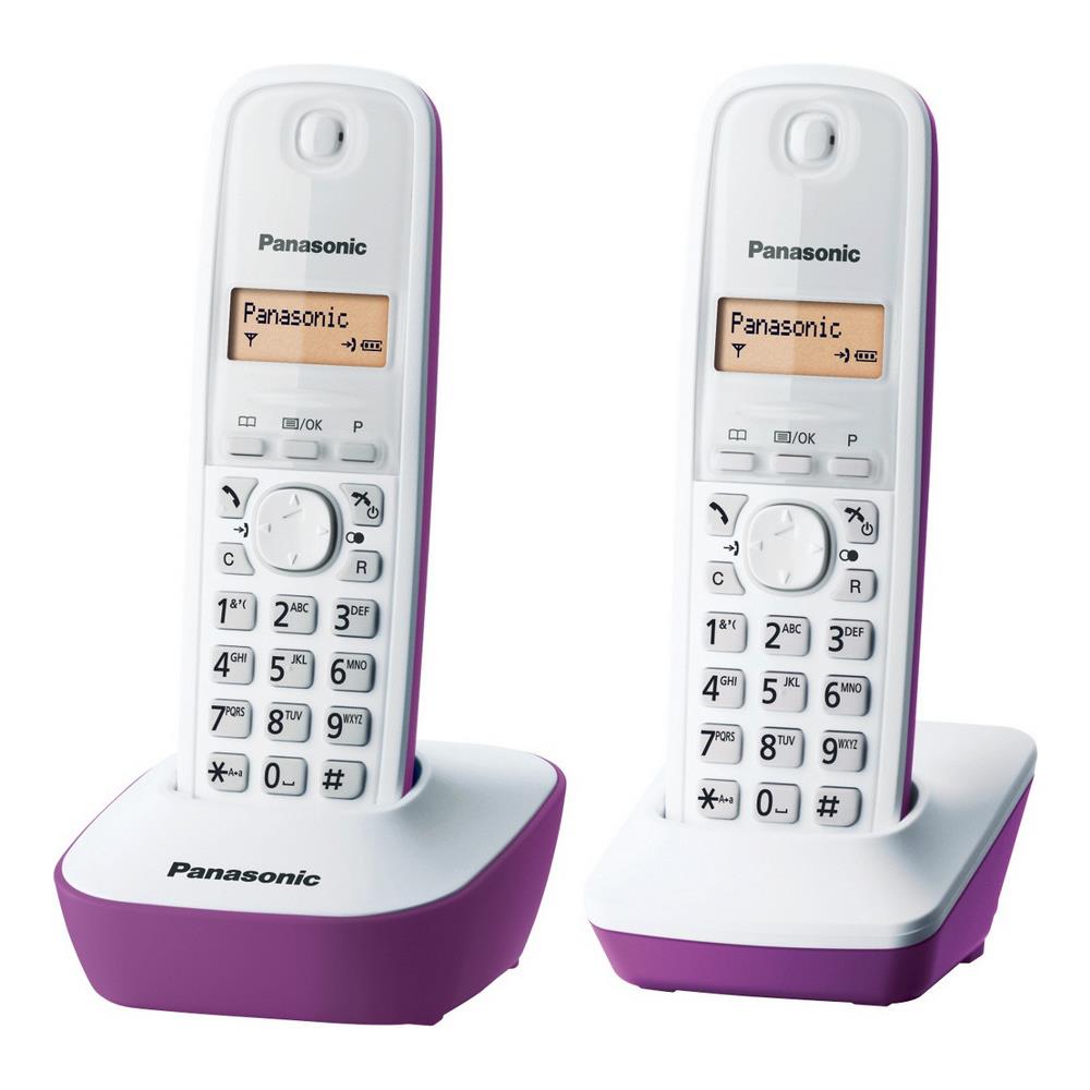 Panasonic Kxtg1612frf Coppia Telefoni Senza Fili Dect Senza Segreteria Telefonica Colore Porpora - Foto 2