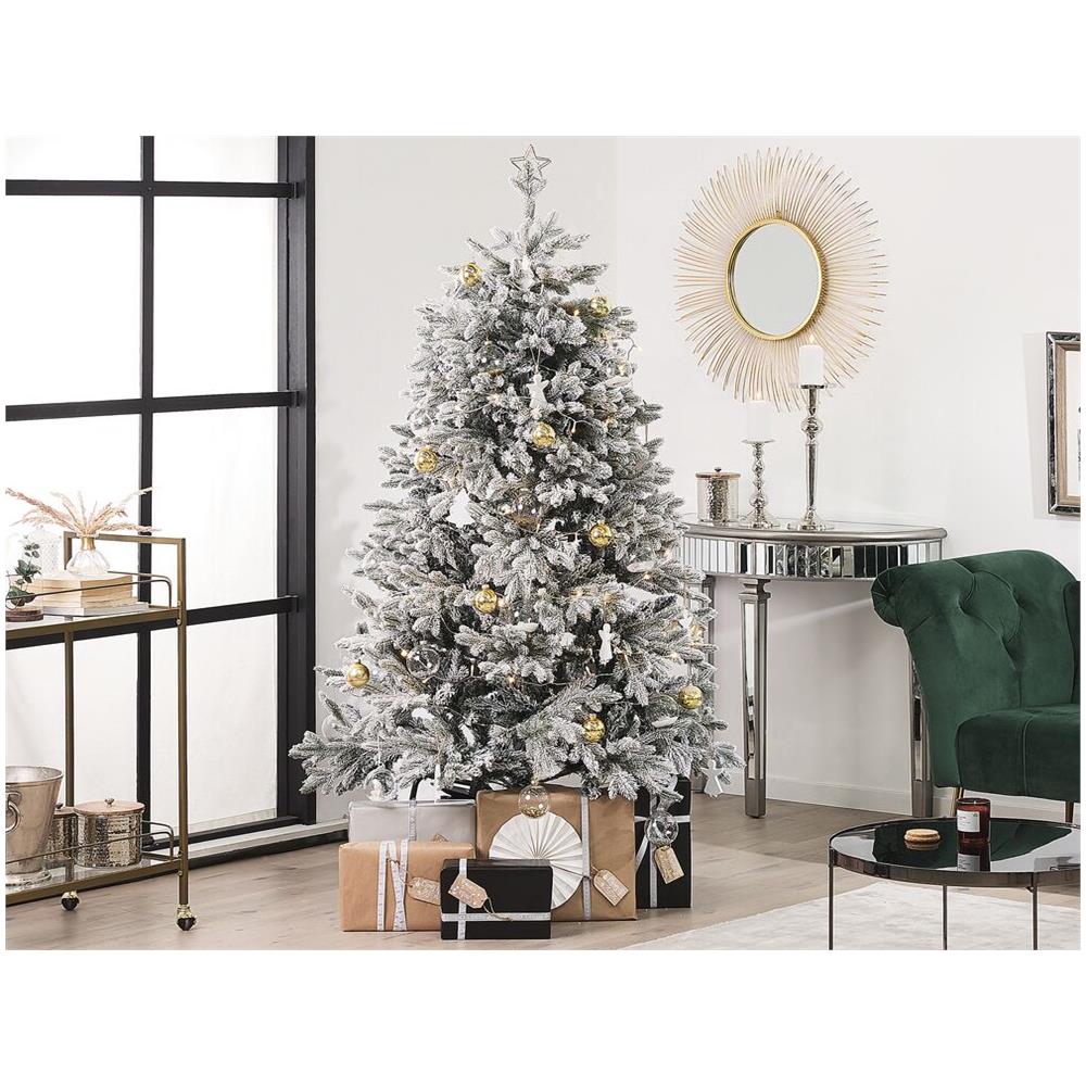 Albero Di Natale Artificiale Ricoperto Di Neve 180 Cm Bianco Foraker - Foto 2