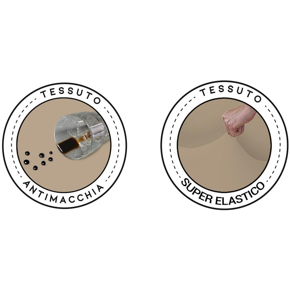 Copridivano Elasticizzato Antimacchia Con Braccioli Sagomati Made In Italy - 1 Posto Estensibile Da 85 A 100 Cm Crema - Foto 5