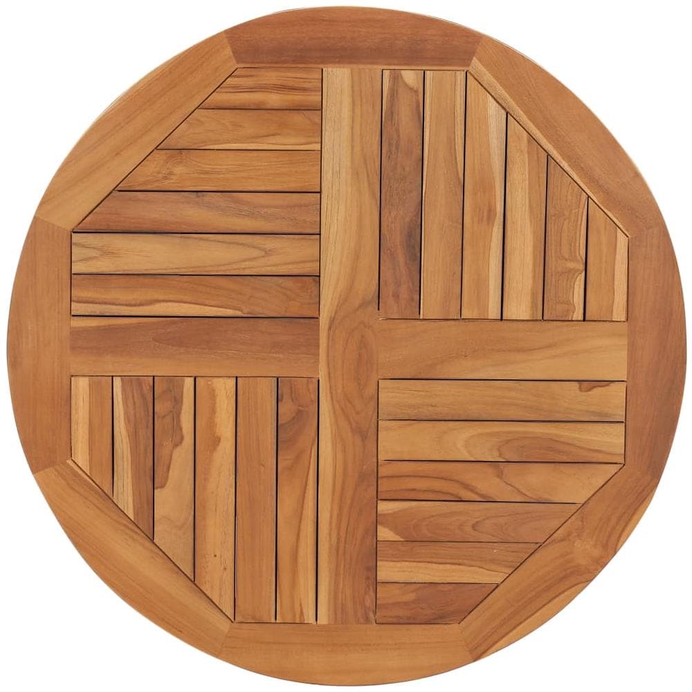 Piano Tavolo in Legno Massello di Teak Rotondo 2,5 cm 80 cm - Foto 1