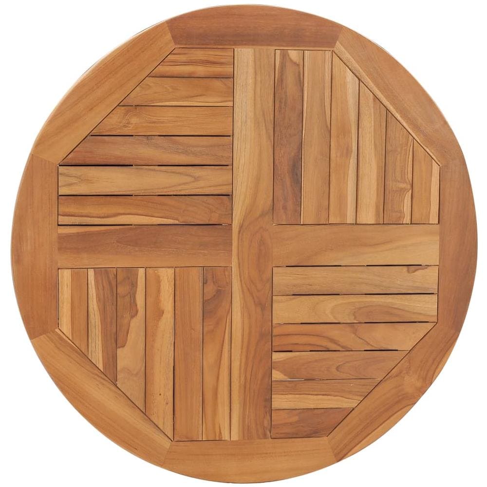 Piano Tavolo in Legno Massello di Teak Rotondo 2,5 cm 80 cm - Foto 3