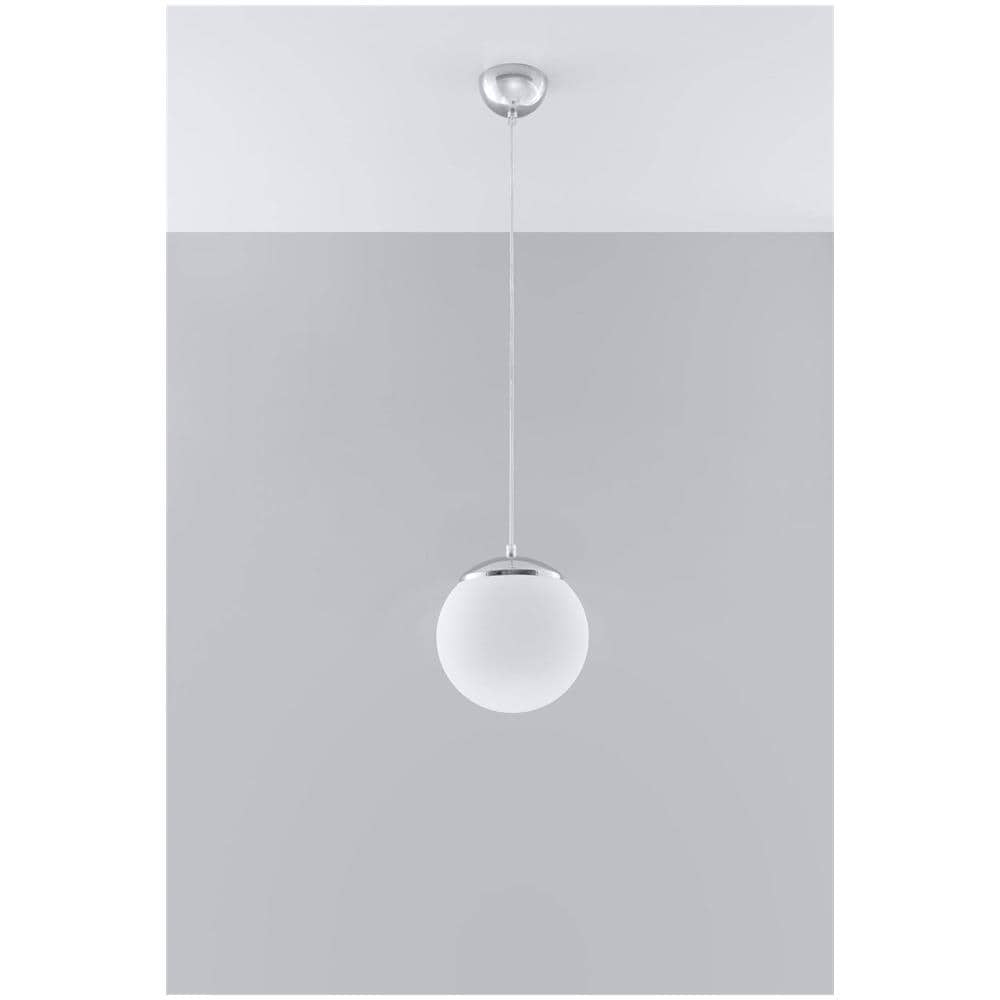 Sospensione Globo 1 Luce Bianco, Cromo, E27 - Foto 2