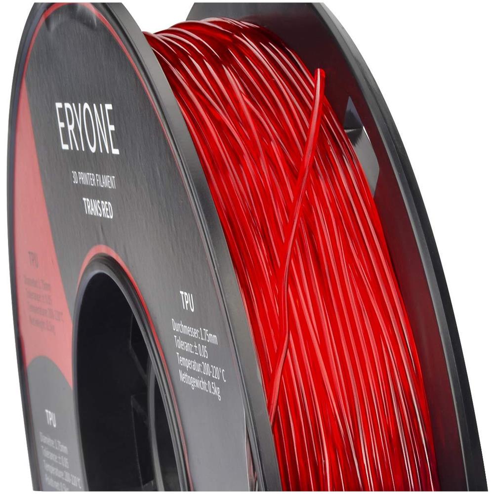 Filament Tpu 175 Millimetri Tpu Filamento 175 Millimetri La Stampa 3d Filamento Tpu Per Stampante 3d 0.5kg 1 Bobina Rosso Trasparente - Foto 4
