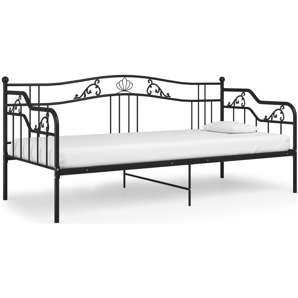 Divano Letto Telaio Nero In Metallo 90x200 Cm - Foto 2