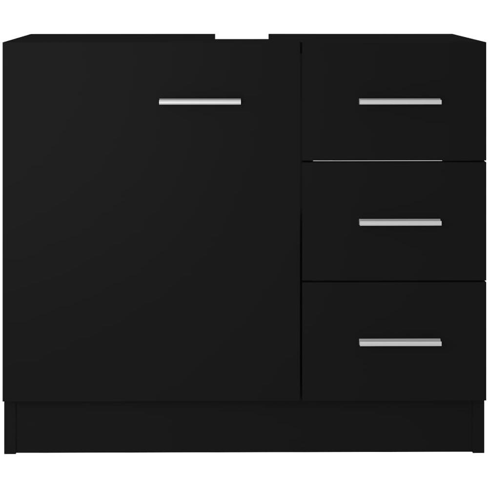 Mobile Sottolavabo Nero 63x30x54 cm in Legno Multistrato - Foto 2