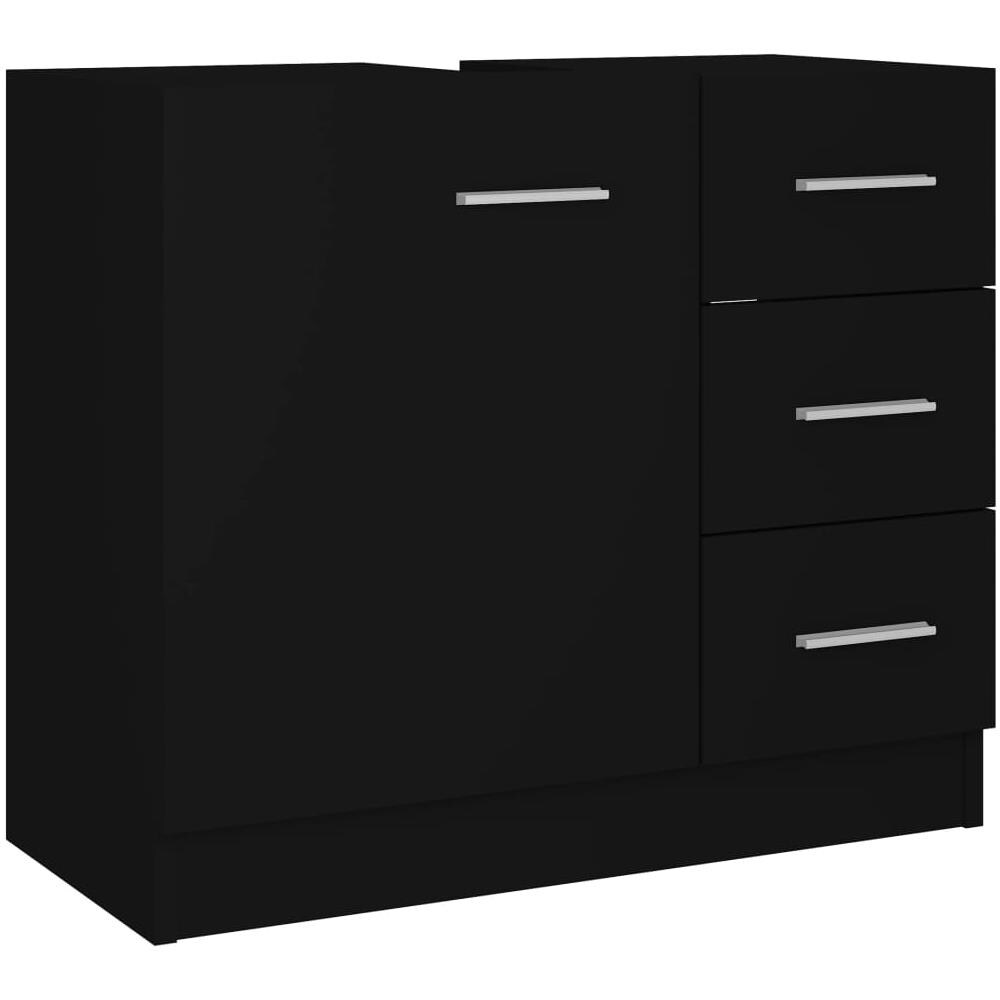 Mobile Sottolavabo Nero 63x30x54 cm in Legno Multistrato - Foto 1